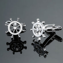 Load image into Gallery viewer, Brand new Fashion design men's French shirt Cufflinks button gold silver anchor rudder pistol bullet aircraft modeling Cufflinks